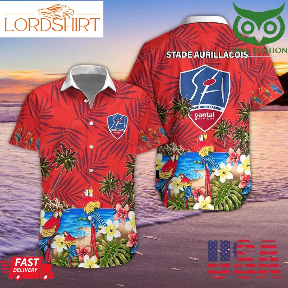 Stade Aurillacois Cantal Auvergne Hawaiian Shirt Hawaiian Shirt Summer Button Up