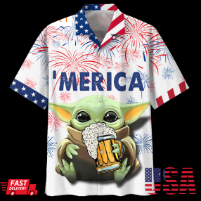 Star Wars Baby Yoda With Beer Hawaiian Shirtpng