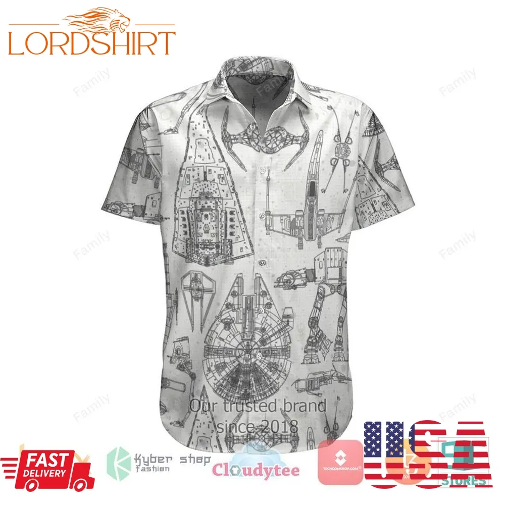 Star Wars Blueprints Hawaiian Shirt