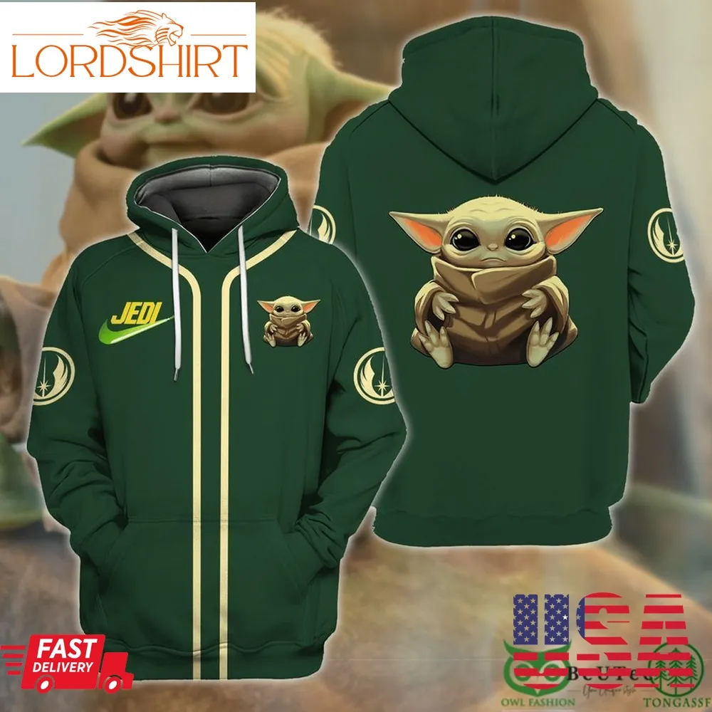 Star Wars Jedi Nike Baby Yoda Green 3D Hoodie