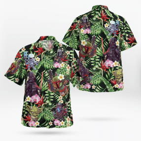 Star Wars Mini Characters Floral Hawaiian Shirt