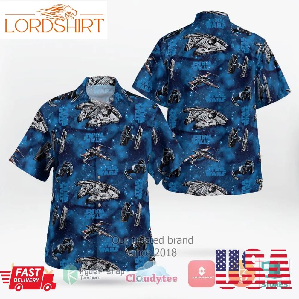 Star Wars Spaceships Blue Hawaiian Shirt