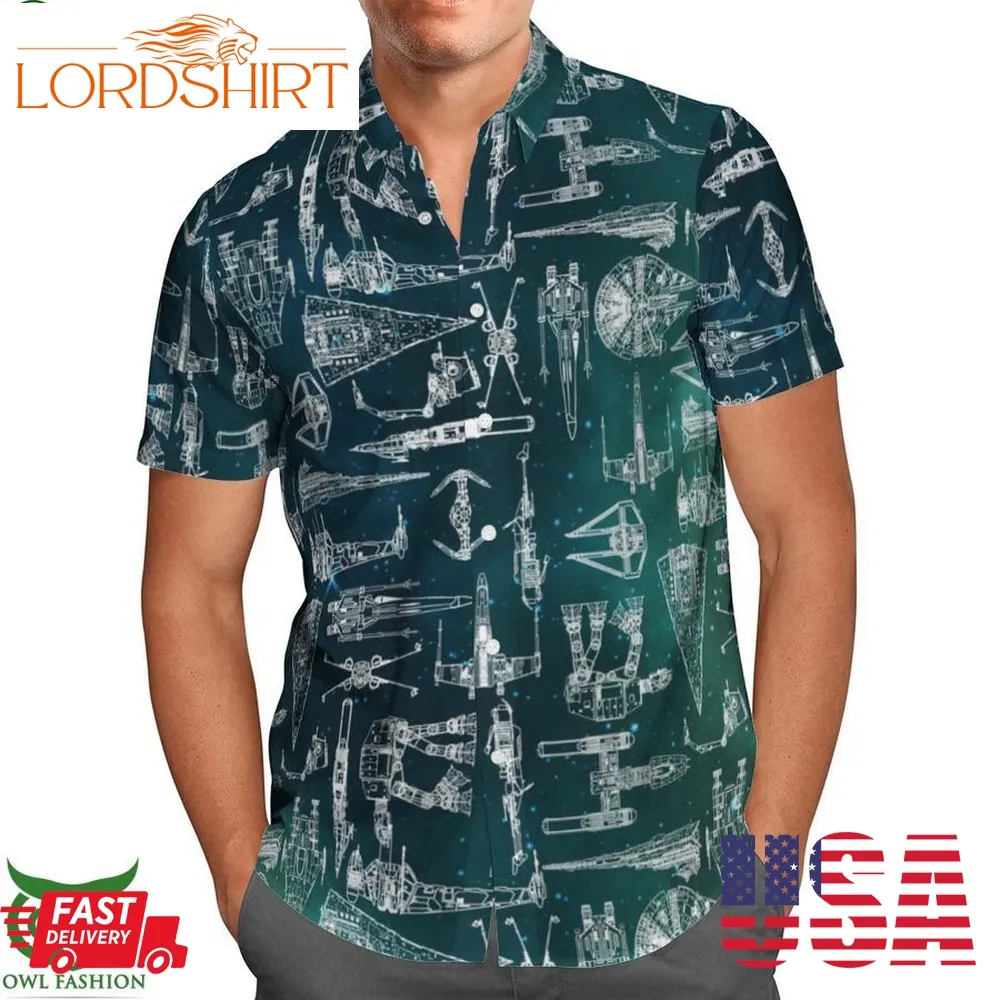 Star Wars Starships Green Hawaiian Shirt