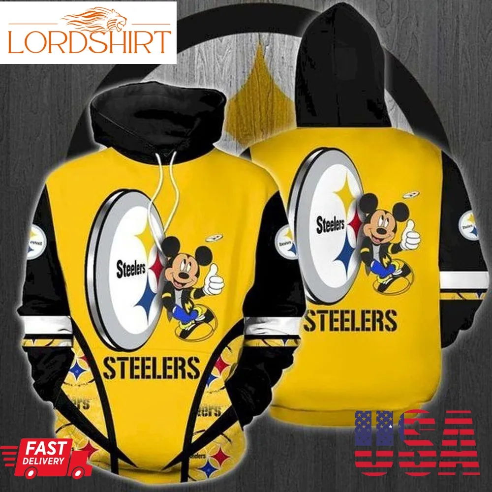 Steeler Mickey Mouse 3D Hoodie For Men For Women All Over Printed Hoodie