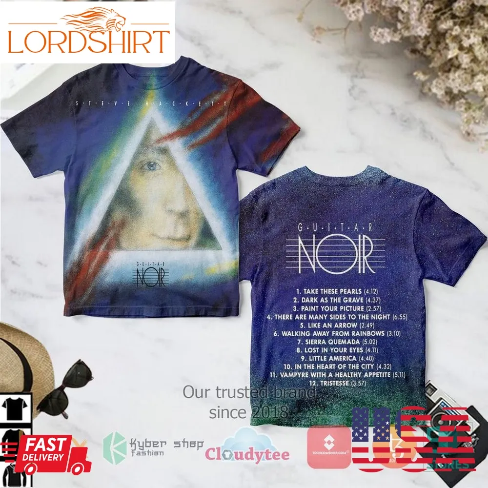 Steve Hackett Guitar Noir Album 3D T Shirt