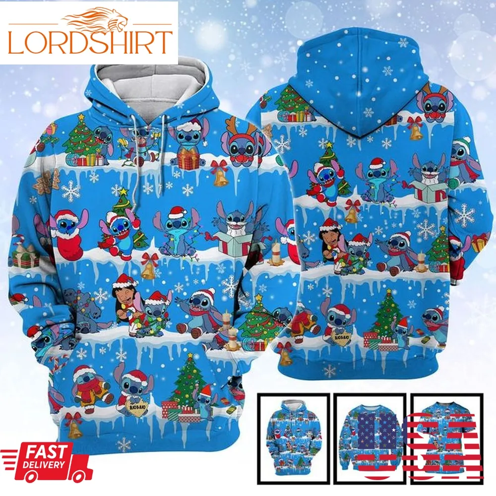 Stitch Christmas 3D Hoodie, Shirt