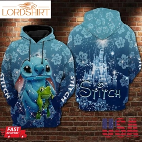 Stitch Ohana Frog Christmas 3D Hoodie