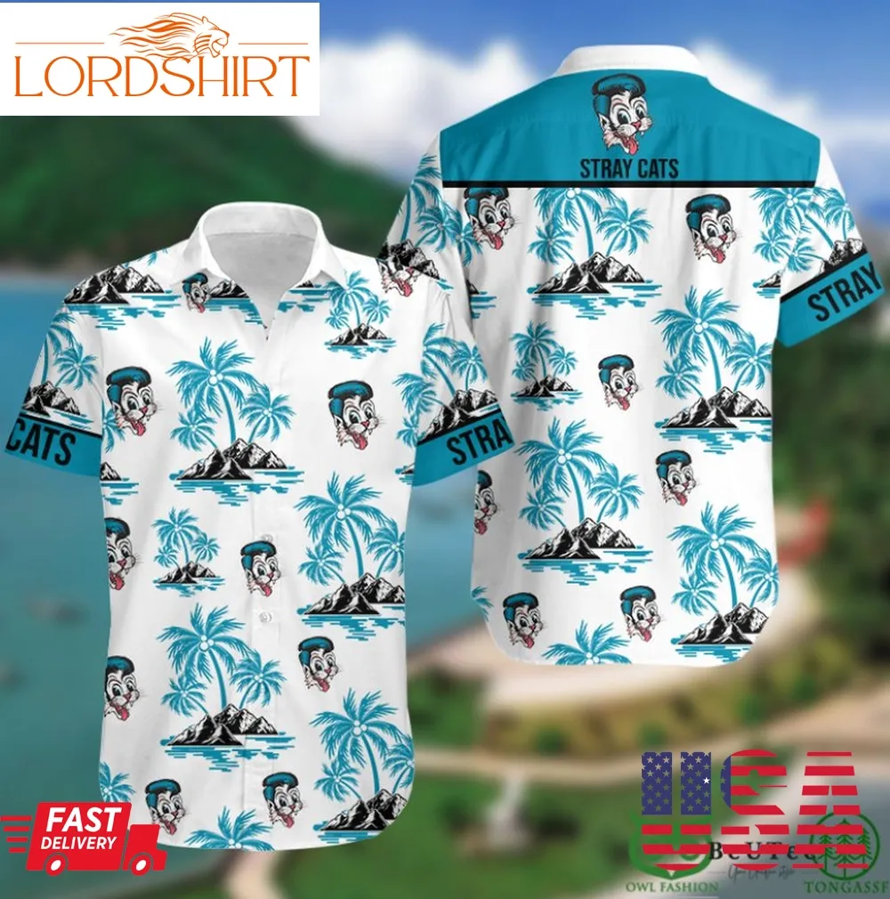 Stray Cats Palm Tree Hawaiian Shirt Rock