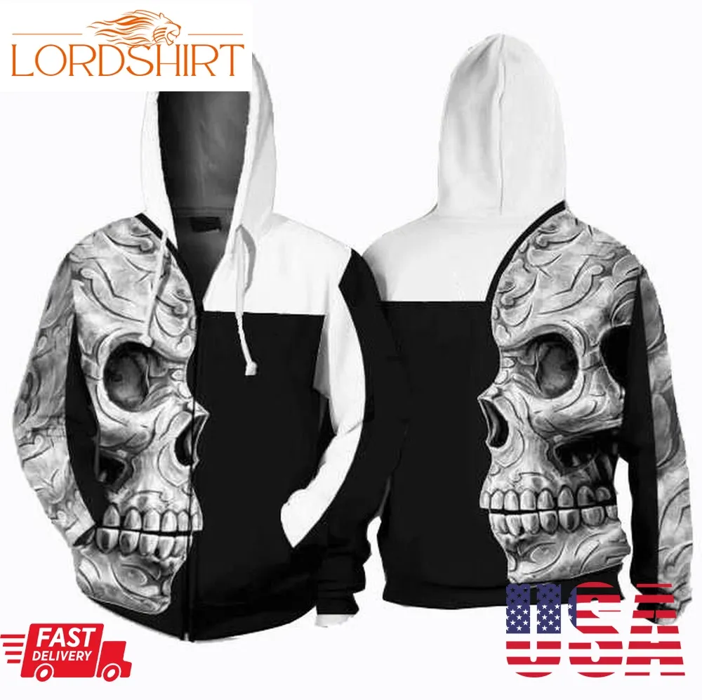 Sugar Skull Black White Men And Women 3D Full Printing Hoodie Shirt Sugar Skull Black White 3D Full Printing Shirt