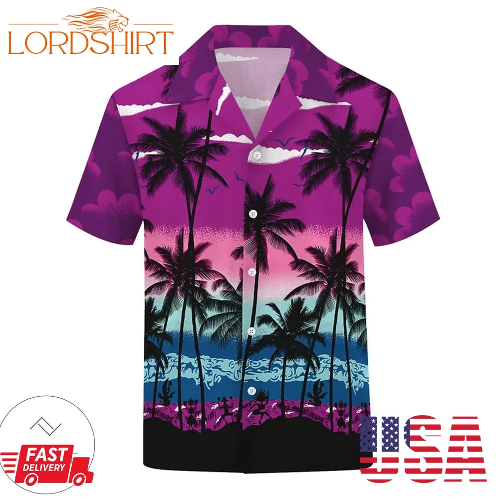 Summer Beach Palm Trees Aloha Hawaiian Shirt