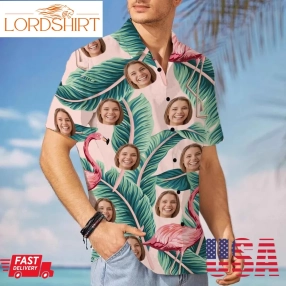 Summer Beach Vacation Casual Shirt, Personalized Men's Hawaiian Shirt, Anniversary Party Shirt, Birthday Party Shirts, Men's Shirt With Face