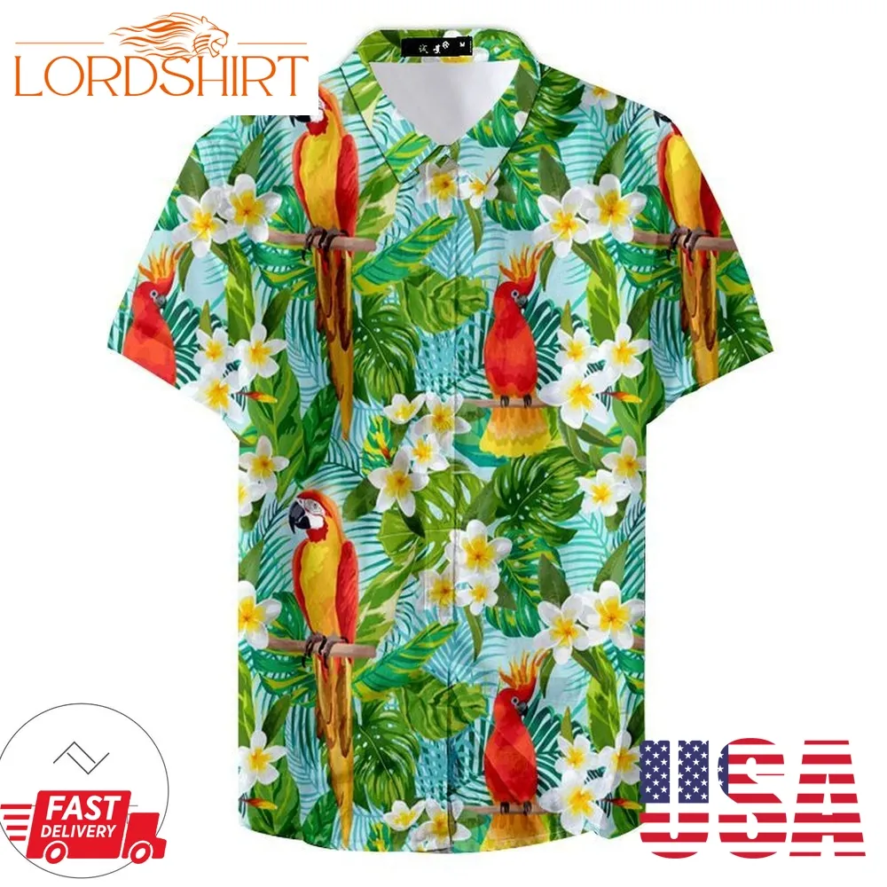 Summer Tropical Colorful Parrot Hawaiian Shirt