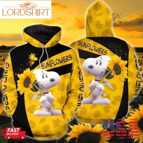 Sunflower Snoopy 3D Printed Hoodie