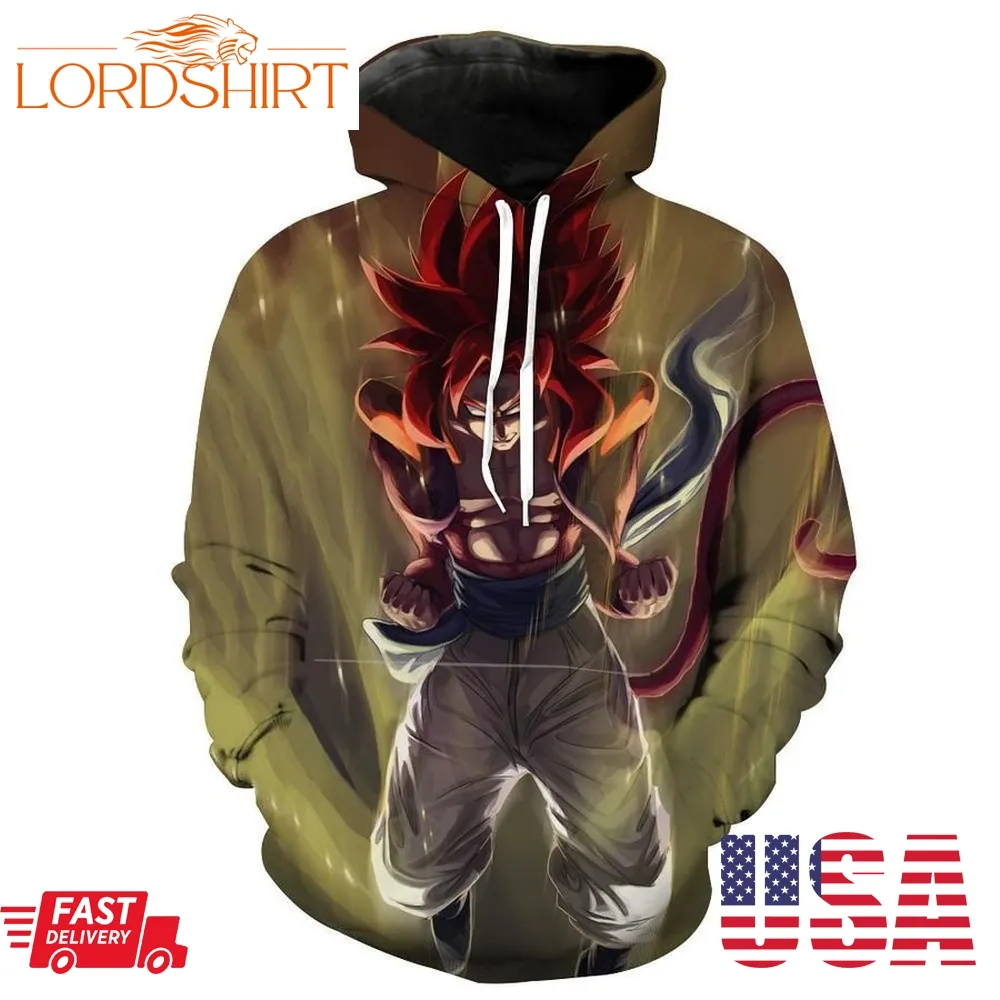 Super Saiayn 4 Gogeta Dragon Ball Gt Hoodie 3D