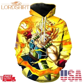 Super Saiyan Bardock Dragon Ball Z Pullover And Zippered Hoodies Custom 3D Graphic Printed 3D Hoodie For Men For Women