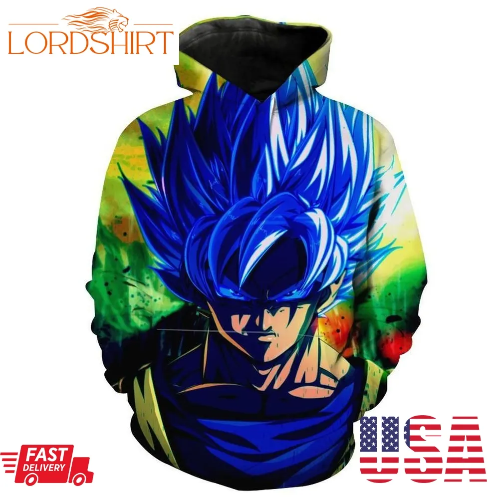 Super Saiyan Blue Goku Goku Face Dragon Ball Super Hoodie 3D