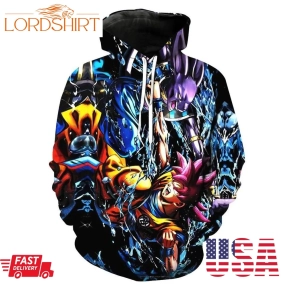 Super Saiyan God Goku Vs Lord Beerus Battle Of Gods Dragon Ball Z Pullover And Zippered Hoodies Custom 3D Graphic Printed 3D Hoodie For Men For Women