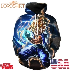 Super Saiyan Goku Kamehameha V2 Dragon Ball Zippered Hoodies Custom3d