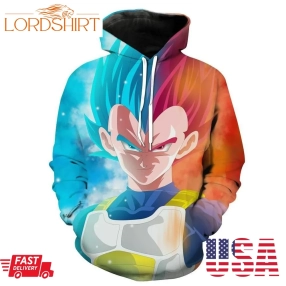 Super Saiyan Red And Blue Vegeta Dragon Ball Supers Hoodie 3D