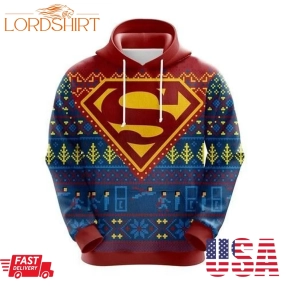 Superman Christmas Cute Noel 3D All Over Print Hoodie Zip Up