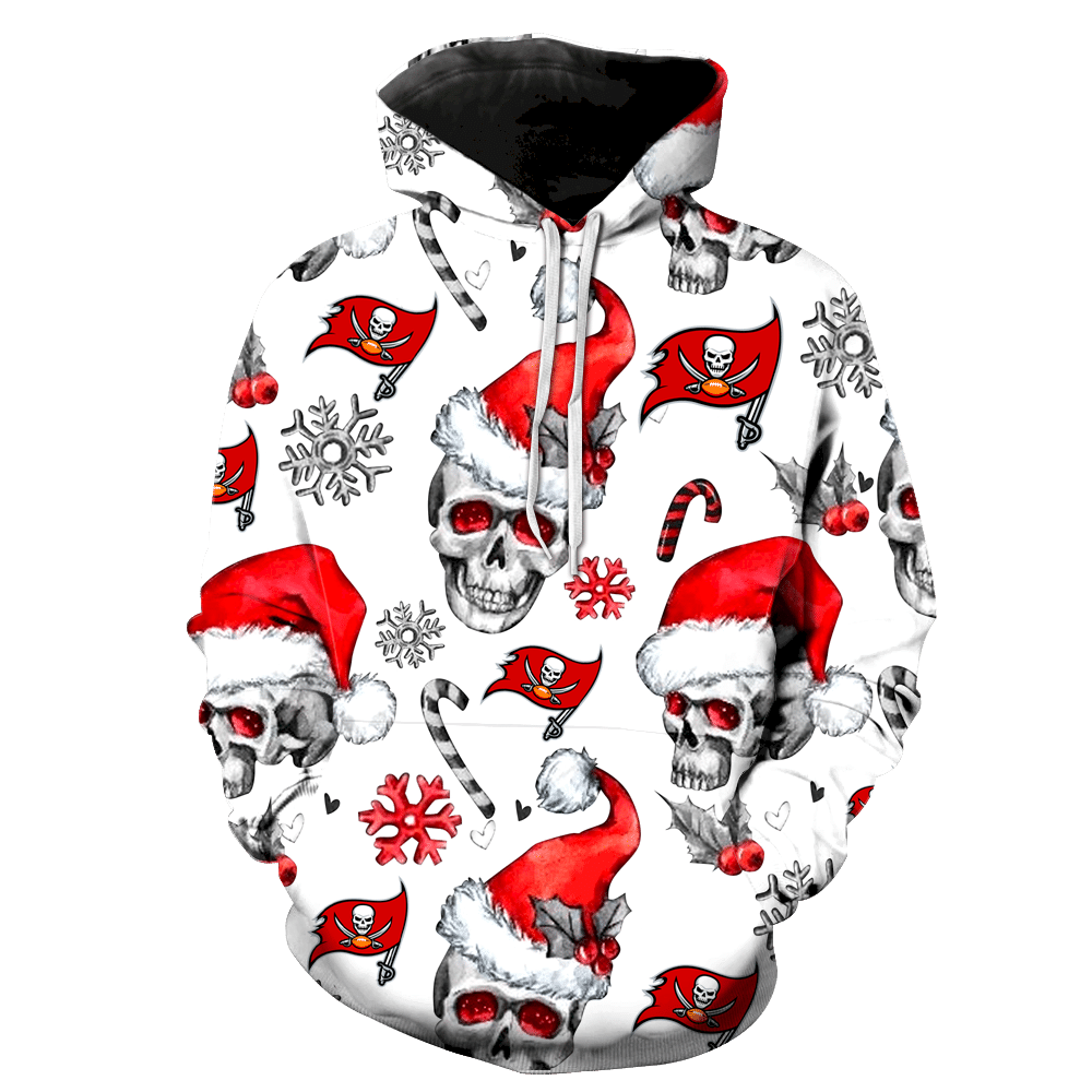 Tampa Bay Buccaneers Christmas Skull New Full Over Print K1159 Hoodie Zipper