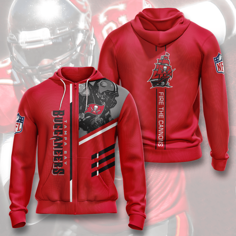 Tampa Bay Buccaneers Fire Te Cannons Men And Women 3D Full Printing Zip Hoodie Tampa Bay Buccaneers 3D Full Printing Shirt