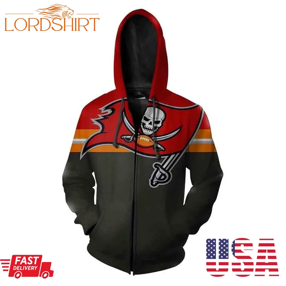 Tampa Bay Buccaneers Nfl Football Big Logo Men And Women 3D Full Printing Pullover Zip Hoodie And Hoodie Tampa Bay Buccaneers 3D Full Printing Hoodie Shirt