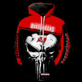 Tampa Bay Buccaneers Punisher Skull Full Print V1449 Hoodie And Zipper