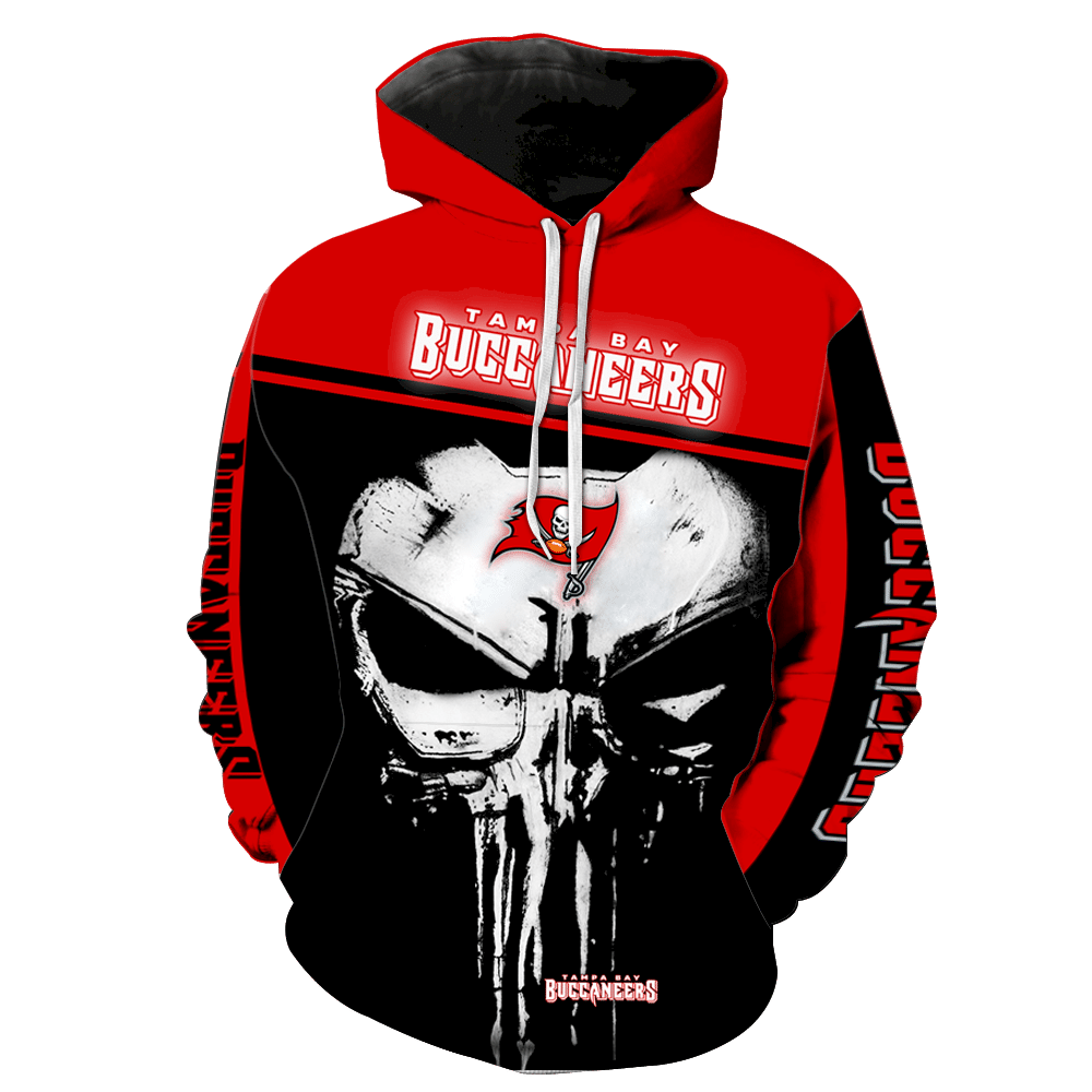 Tampa Bay Buccaneers Punisher Skull Full Print V1449 Hoodie And Zipper