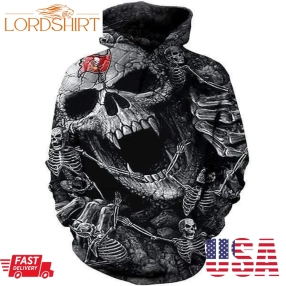 Tampa Bay Buccaneers Skull Pullover And Zippered Hoodies Custom 3D Graphic Printed 3D Hoodie All Over Print Hoodie Sweatshirt For Fans Men Women