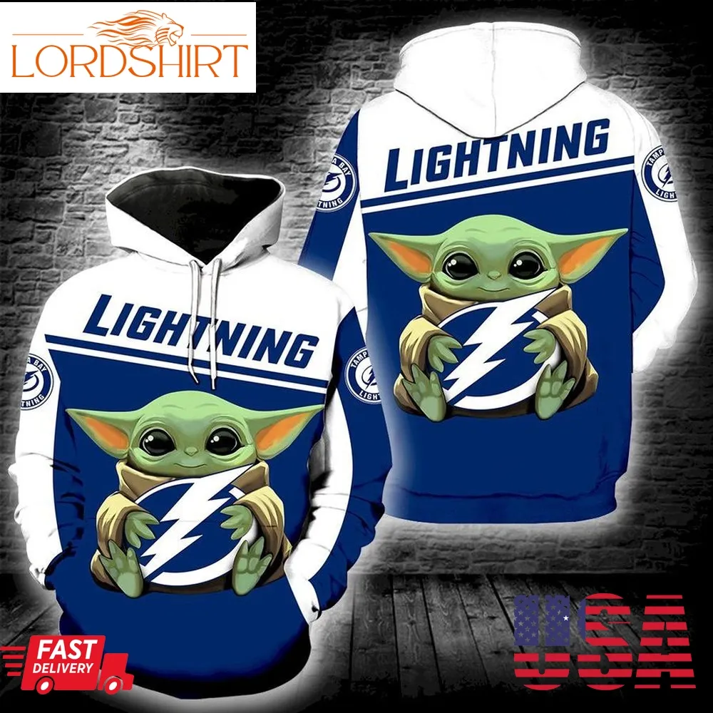 Tampa Bay Lightning Baby Yoda Full Print V1565 Hoodie And Zipper