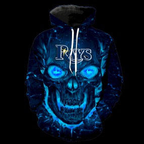 Tampa Bay Rays Skull Full Over Print 1187 Hoodie Zipper