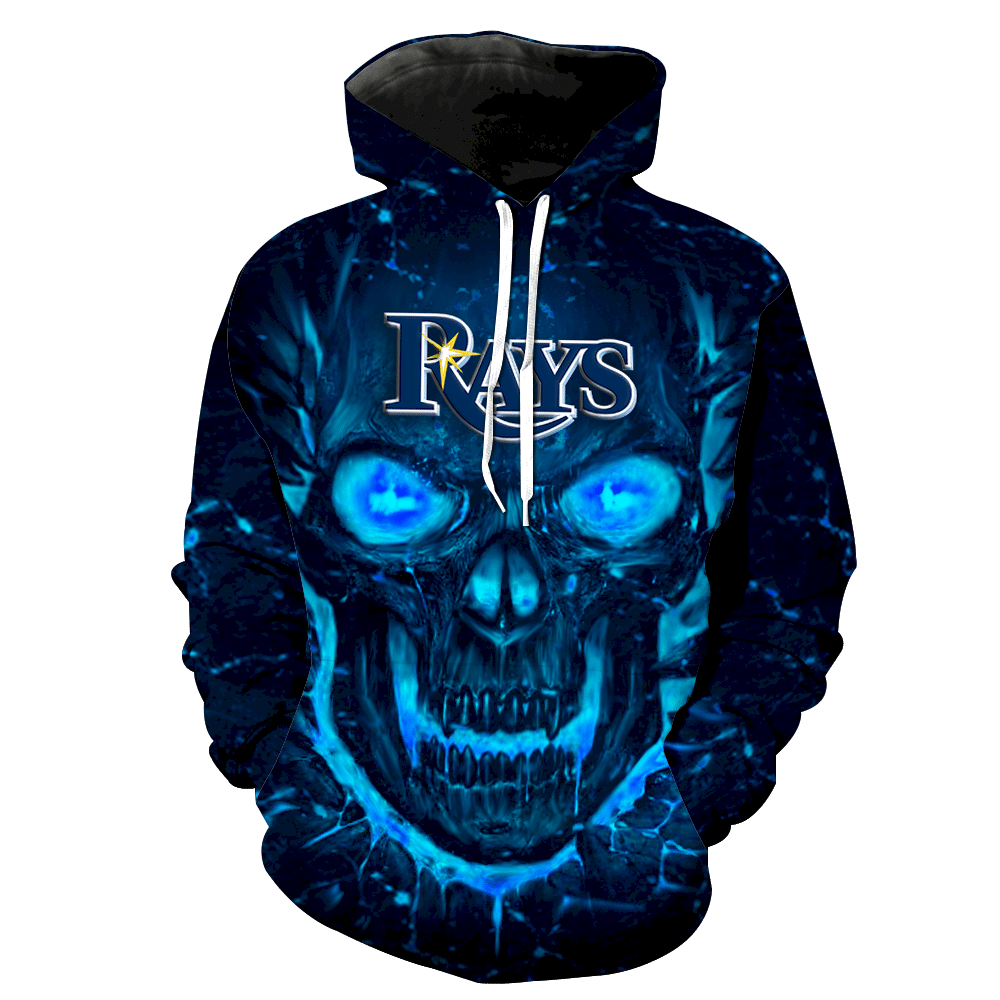 Tampa Bay Rays Skull Full Over Print 1187 Hoodie Zipper