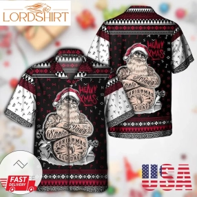 Tattoo Santa Funny Merry Christmas Hawaiian Shirt