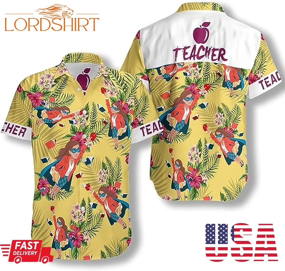 Teacher Shirts For Men &Women  Casual Short Sleeve Teacher Hawaiian Shirts 3