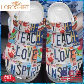 Teacher Teach Love Inspire Crocs Crocband Clog