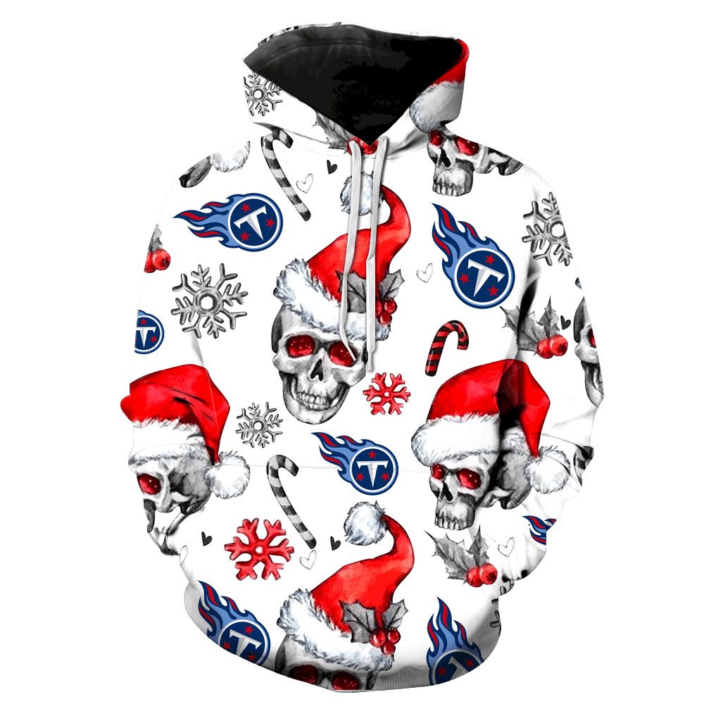 Tennessee Titans Christmas Skull New Full Over Print K1154 Hoodie Zipper