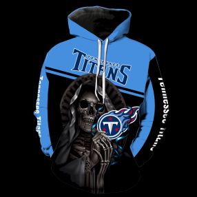 Tennessee Titans Skull New Full Over Print V1362 Hoodie Zipper