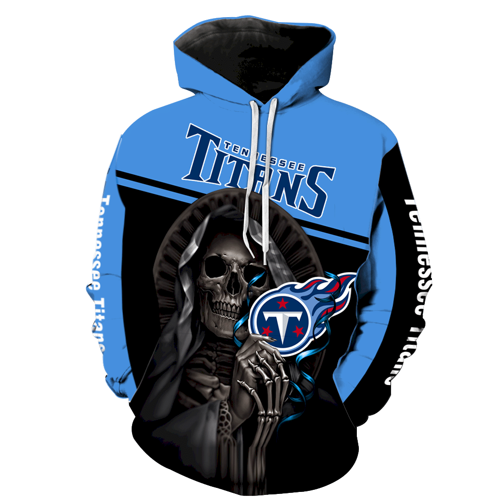 Tennessee Titans Skull New Full Over Print V1362 Hoodie Zipper