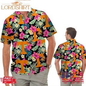 Tennessee Volunteers Hibiscus Short Sleeve Button Up Tropical Aloha Hawaiian Shirts For Men Women For Sport Lovers In Summer University Of Tennessee