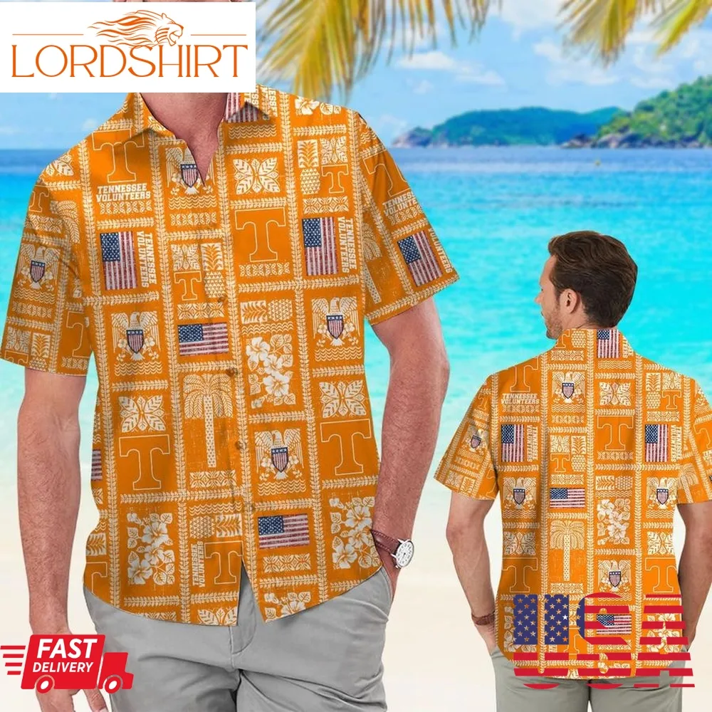 Tennessee Volunteers Summer Commemorative Short Sleeve Button Up Tropical Aloha Hawaiian Shirts For Men Women University Of Tennessee