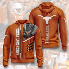 Texas Longhorns Men And Women 3D Full Printing Zip Hoodie Texas Longhorns 3D Full Printing Shirt