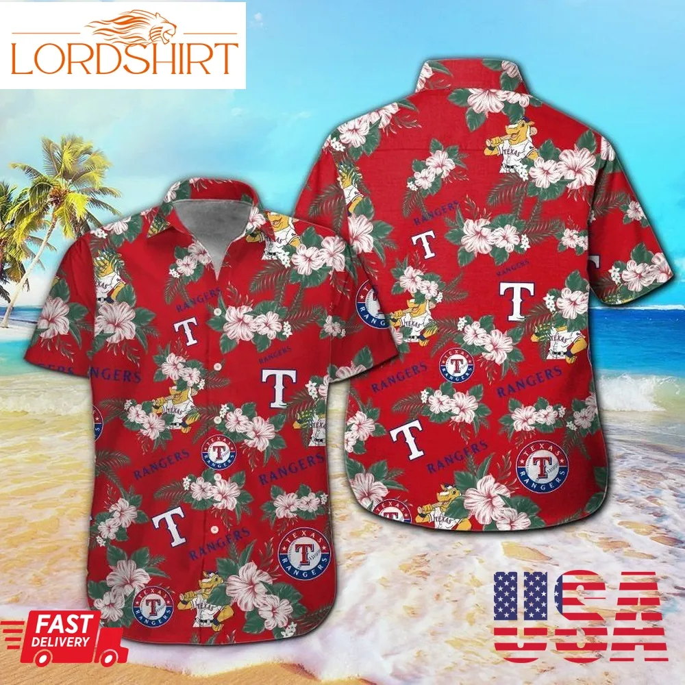 Texas Rangers Short Sleeve Button Up Tropical Aloha Hawaiian Shirts For Men Women