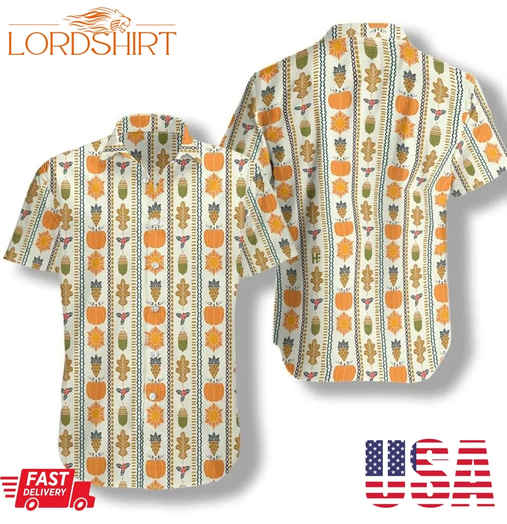 Thanksgiving Day Vertical Pattern Hawaiian Shirt