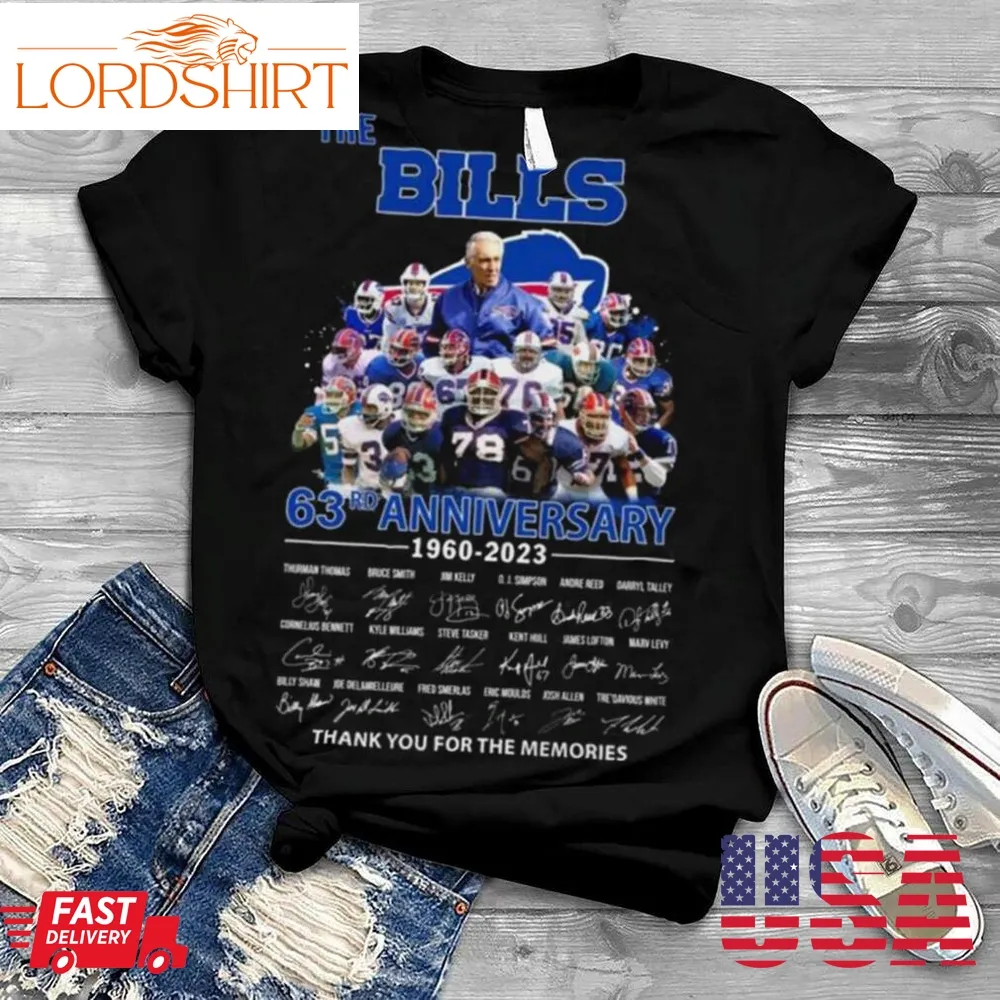 The Buffalo Bills 63Rd Anniversary 1960 2023 Thank You For The Memories Signatures Shirt