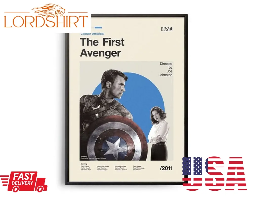 The First Avenger Vintage Inspired Movie Print Retro Movie Poster Midcentury Modern Retro Tv Show Poster Minimal Movie Art Marvel Movies