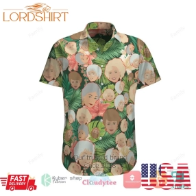 The Golden Girl Head Tropical Leaf Hawaiian Shirt