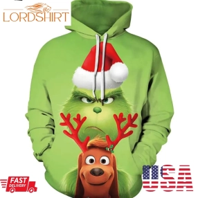 The Grinch And Dog Merry Christmas Christmas 3D Hoodie For Men Women S To 5Xl