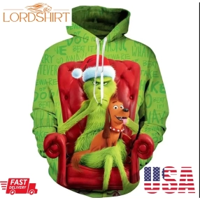 The Grinch Face And Max Dog Christmas Hoodie Grinchmas Funny Gift