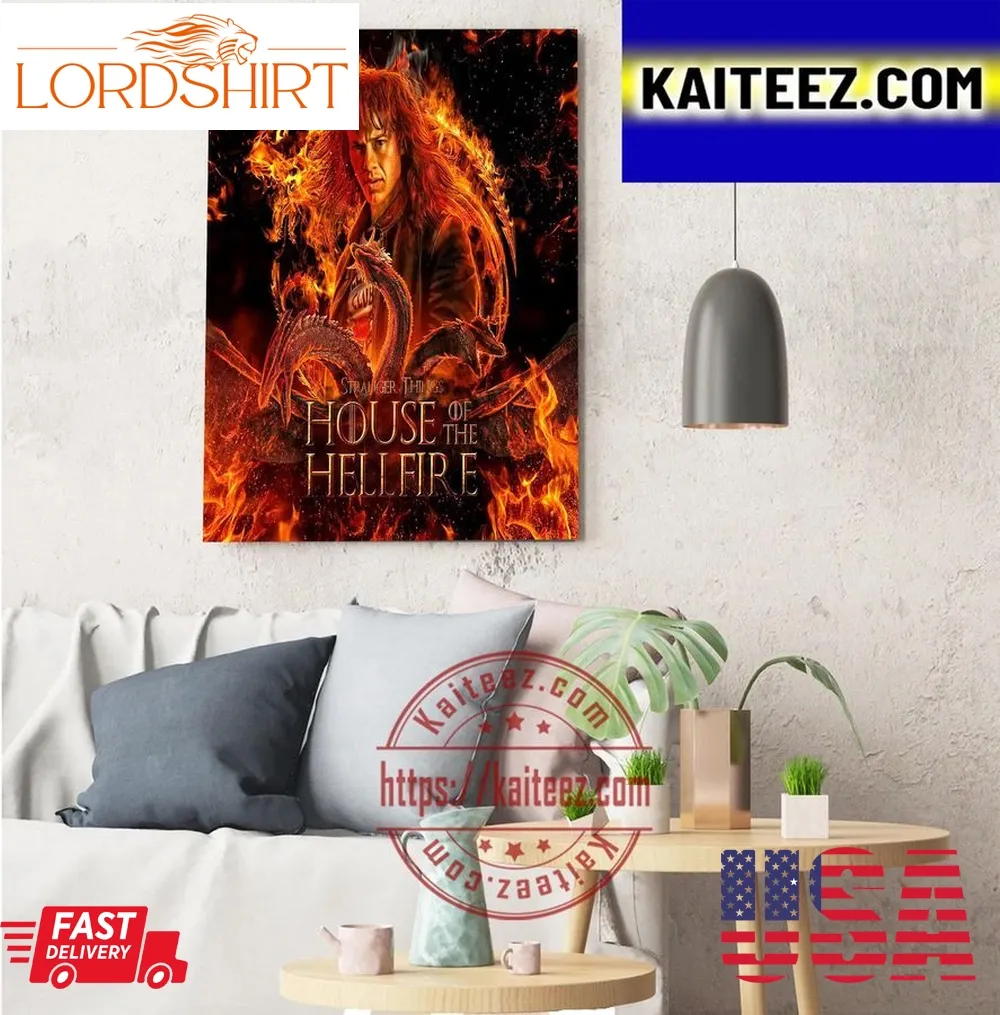 The House Of The Hellfire Stranger Things X House Of The Dragon Artdecor Poster Canvas